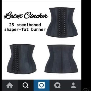 Black latex waist trainer
