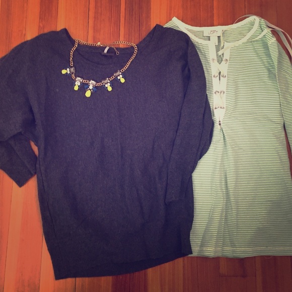 Urban Outfitters Sparkle & Fade & LOFT Top Bundle