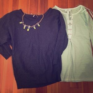 Urban Outfitters Sparkle & Fade & LOFT Top Bundle