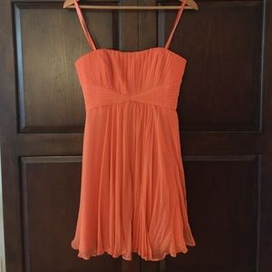 Orange Strapless BCBGMaxazaria Chiffon Dress