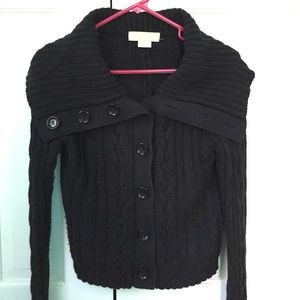 Michael Kors S/P Black Button Down Sweater