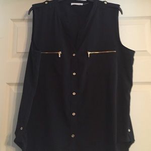 Black Calvin Klein tank with gold details