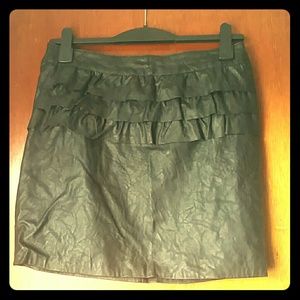 Faux Leather Peplum Mini Skirt