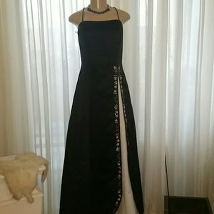 Formal black and white dress