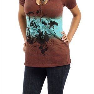 DRAWSTRING SHORT SLEEVE WOMENS TOP