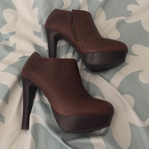 Dark brown booties size 8
