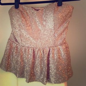 Holiday Gold Sparkle Peplum