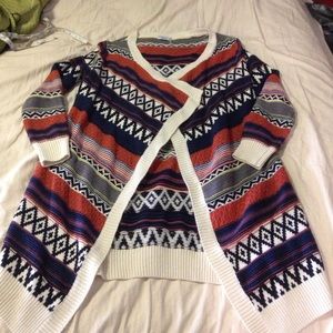 TOBI Native print cardigan sweater