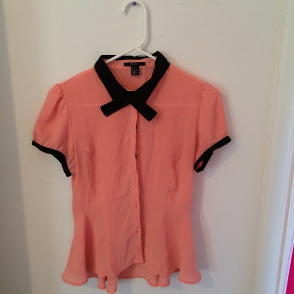 Peach Peplum Blouse