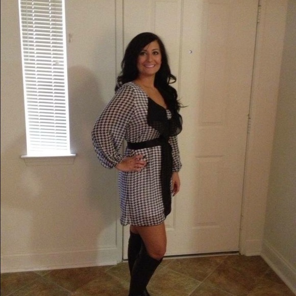 Black and White Houndstooth Dress