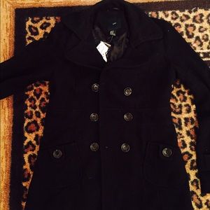 Black pea coat size medium