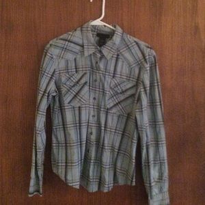 Express plaid snap shirt