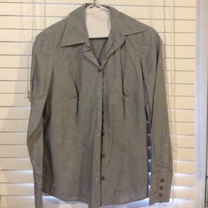 Ann Taylor Loft grey button down