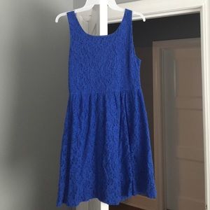 Royal Blue Dress with croquet overlay