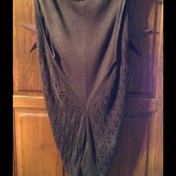 Olive green crochet sweater vest