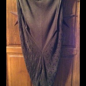 Olive green crochet sweater vest