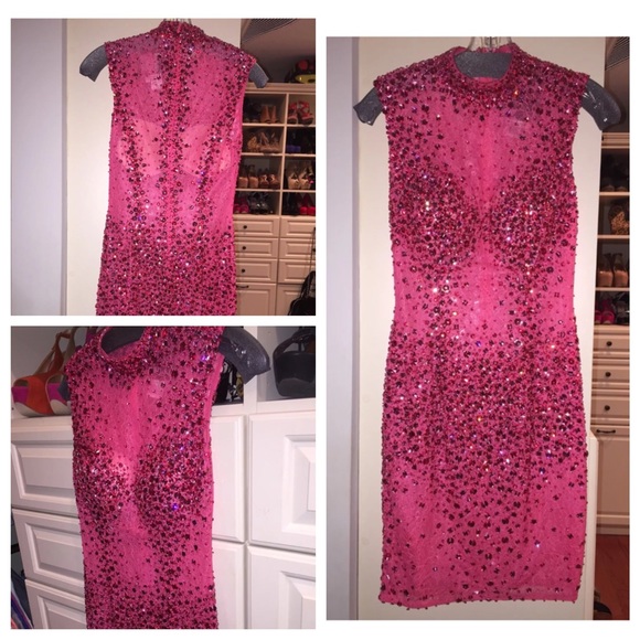 MacDuggal Pink Cocktail with Custom Earrings - Picture 2 of 4