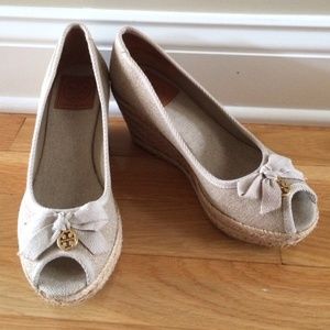 Tory Burch Peep Toe Espadrilles