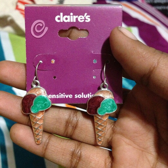 Claire's Ice Cream Cone Dangle Earrings