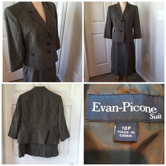 EUC Evan-Picone Suit Sz 10P~Hunter Green~Dress - Picture 3 of 4