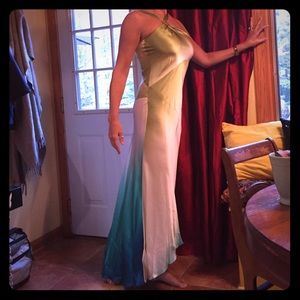 Full length ombré silk gown