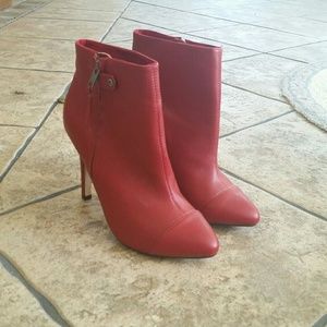 Bershka red booties