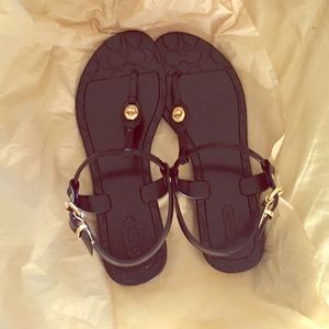 REAL black coach sandals