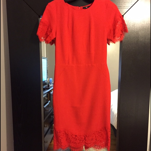 H&M Red Dress with Lace