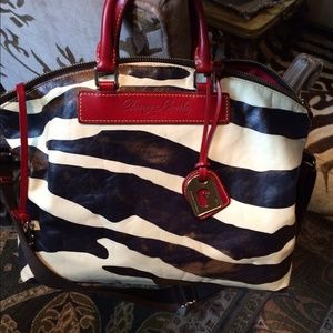 Dooney & Bourke Zebra / Red leather satchel