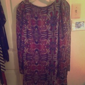 Floral/paisley printed shift dress
