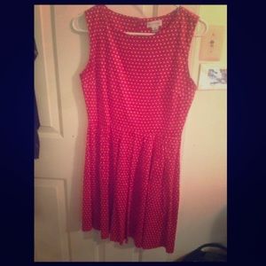 Knee length polka dot dress