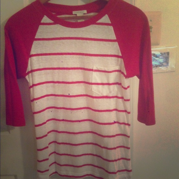 3/4 sleeve striped tee