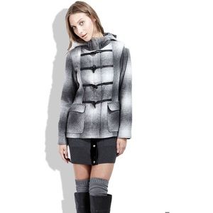 Kensie Plaid Coat with Toggles in Pink