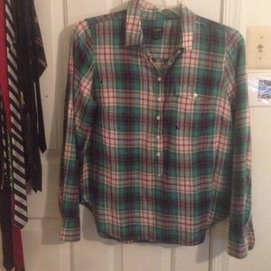Plaid button down tunic