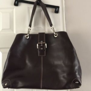 Leather tote bag