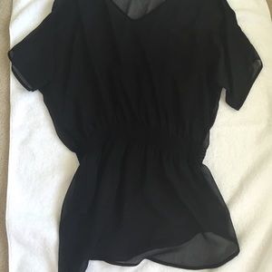 Express Size Medium Black Sheer Tunic