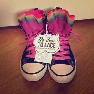 Girls Converse High Top Tutu "No time to lace"