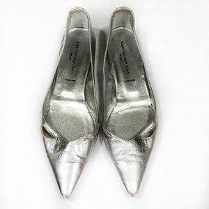 Sigerson Morrison Metallic Silver Flats