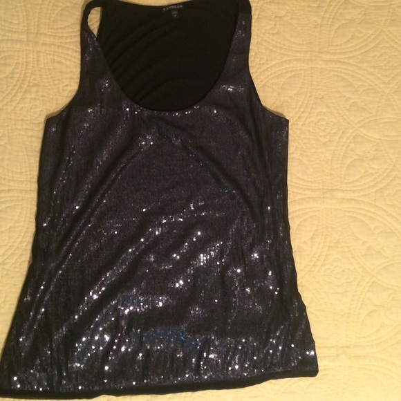 EXPRESS black Sequin top