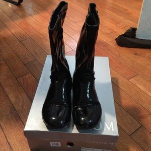 Toddler black Patent leather boots good condition
