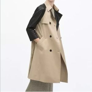 Zara 2015 Camel Trench with leather sleeves