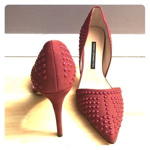 Burgundy studded French Connection Pumps