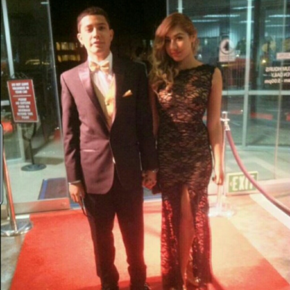 Black lace mermaid dress