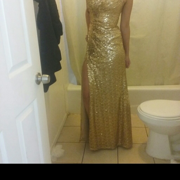 Gold prom dress