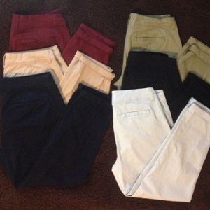 Lot of 6 Old Navy Boyfriend Khaki capris