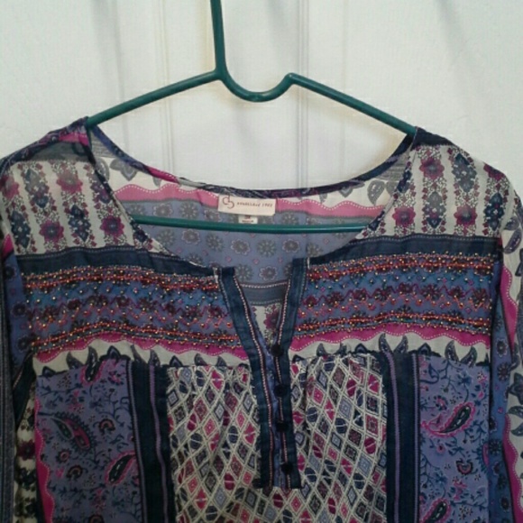 Sheer Multi-print Tunic - Picture 2 of 3