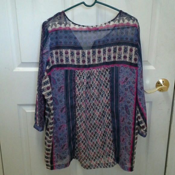 Sheer Multi-print Tunic - Picture 3 of 3
