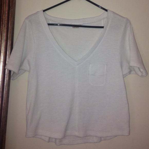 LA Hearts White Short Sleeve Crop Top