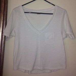 LA Hearts White Short Sleeve Crop Top