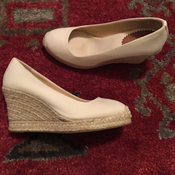 J Crew Seville Espadrille Wedge, size 7, sandstone